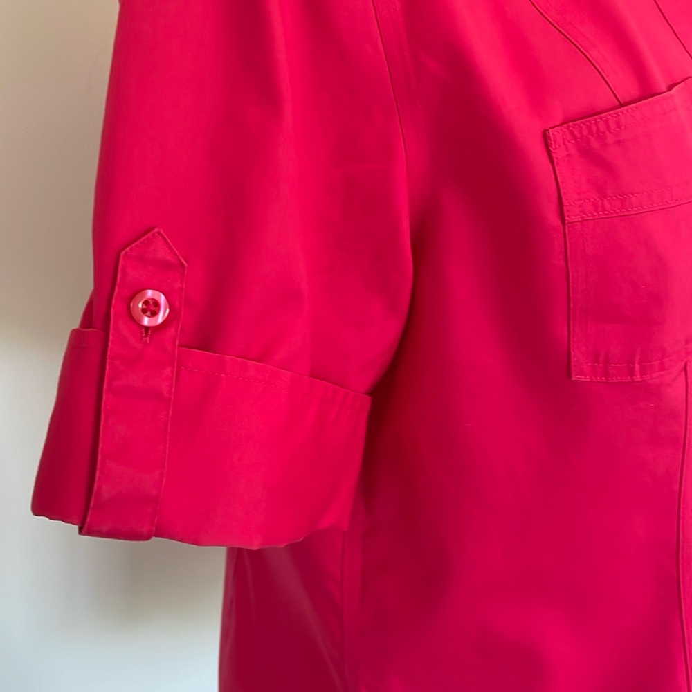 Chico's Hot Pink No Iron Short Sleeve Top - Picture 4 of 9